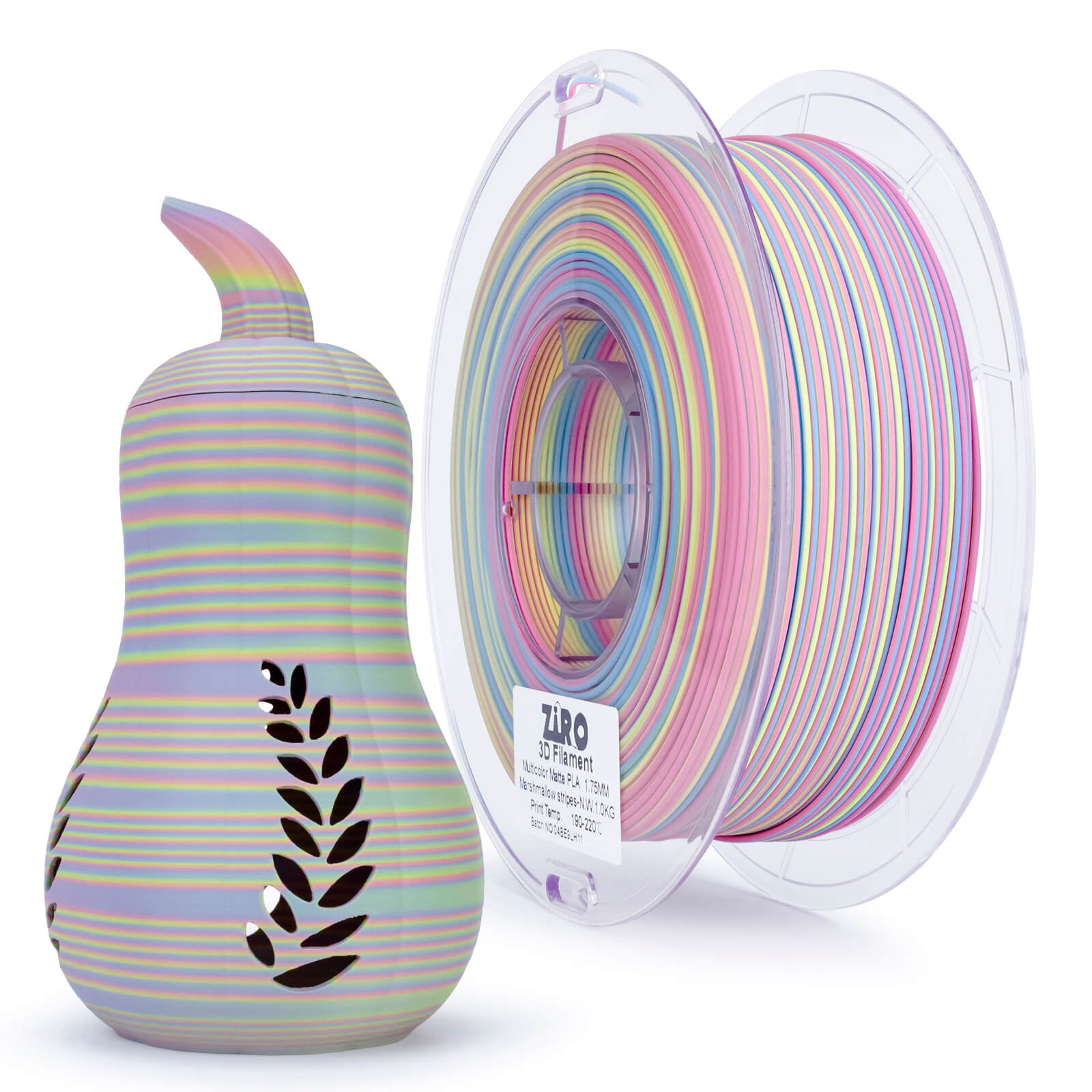 【OMMO】MULTI STRIPE PT ZIRO Stripes Matte PLA Fast Color Change Filament 1.75mm 1kg/2.2lb