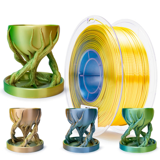 ZIRO Tri-color Silk PLA Filament 1.75mm, Citrus Breeze