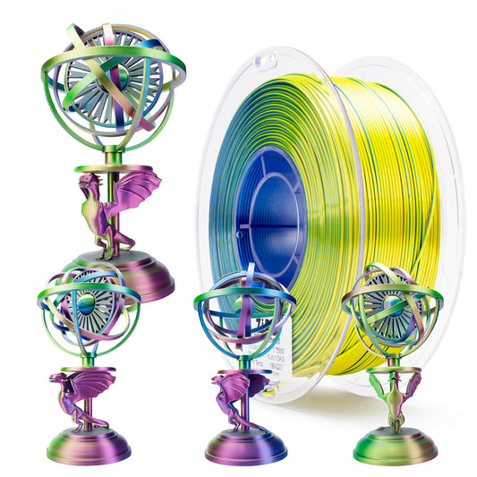 ZIRO Tri-color Silk PLA Filament 1.75mm, Polar Sky