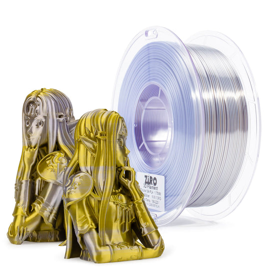 ZIRO Tri-color Silk PLA Filament 1.75mm, Gold & Silver