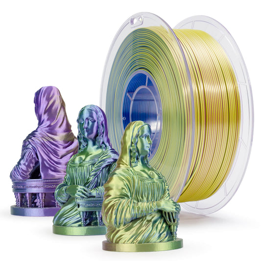 ZIRO Tri-color Silk PLA Filament 1.75mm, Green & Blue & Purple