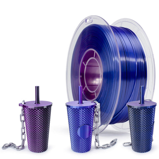 ZIRO Tri-color Silk PLA Filament 1.75mm, Indigo Satin