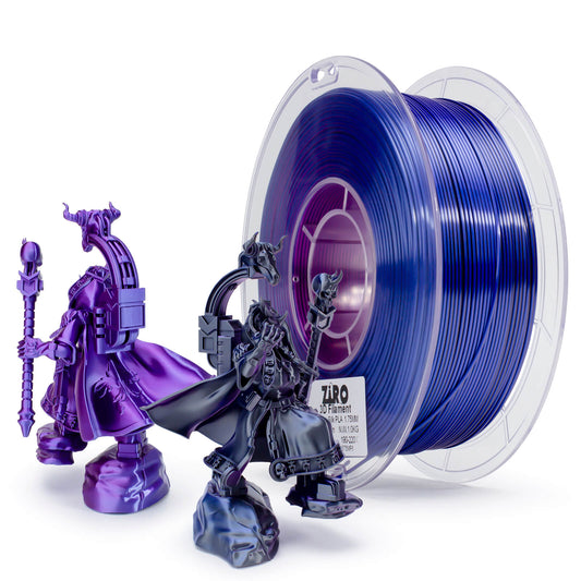 ZIRO Tri-color Silk PLA Filament 1.75mm, Indigo Satin