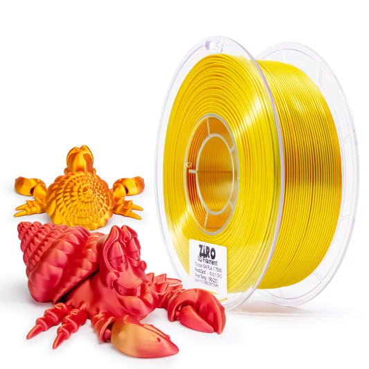 ZIRO Tri-color Silk PLA Filament 1.75mm, Red & Gold