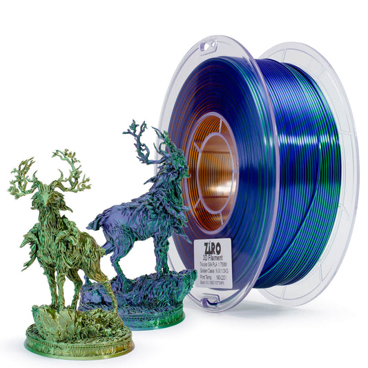 ZIRO Tri-color Silk PLA Filament 1.75mm, Golden Oasis