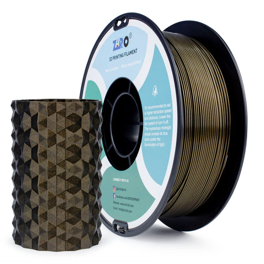 ZIRO Glitter Mystical Series PLA Filament 1.75mm, Midnight Gold