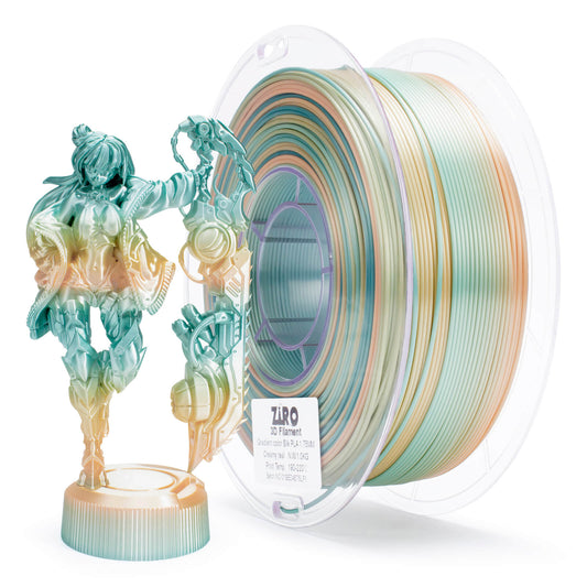 ZIRO Fast Gradient Silk PLA Filament 1.75mm, Creamy Teal