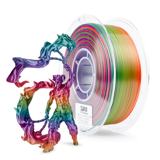 ZIRO Fast Gradient Silk PLA Filament 1.75mm, Rainbow