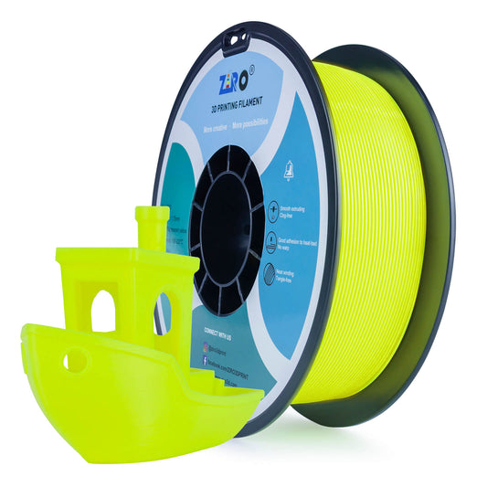 ZIRO Fluorescence PLA Filament 1.75mm, Fluo Yellow
