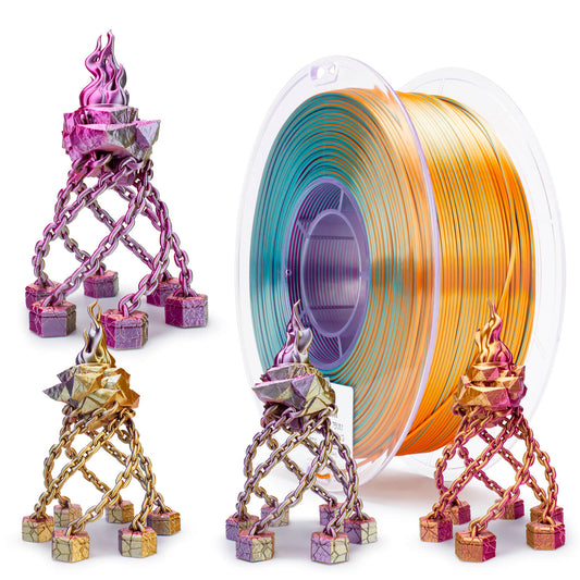 ZIRO Tri-color Silk PLA Filament 1.75mm, Metal Blossom