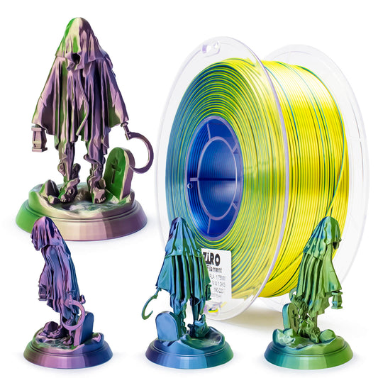 ZIRO Tri-color Silk PLA Filament 1.75mm, Polar Sky