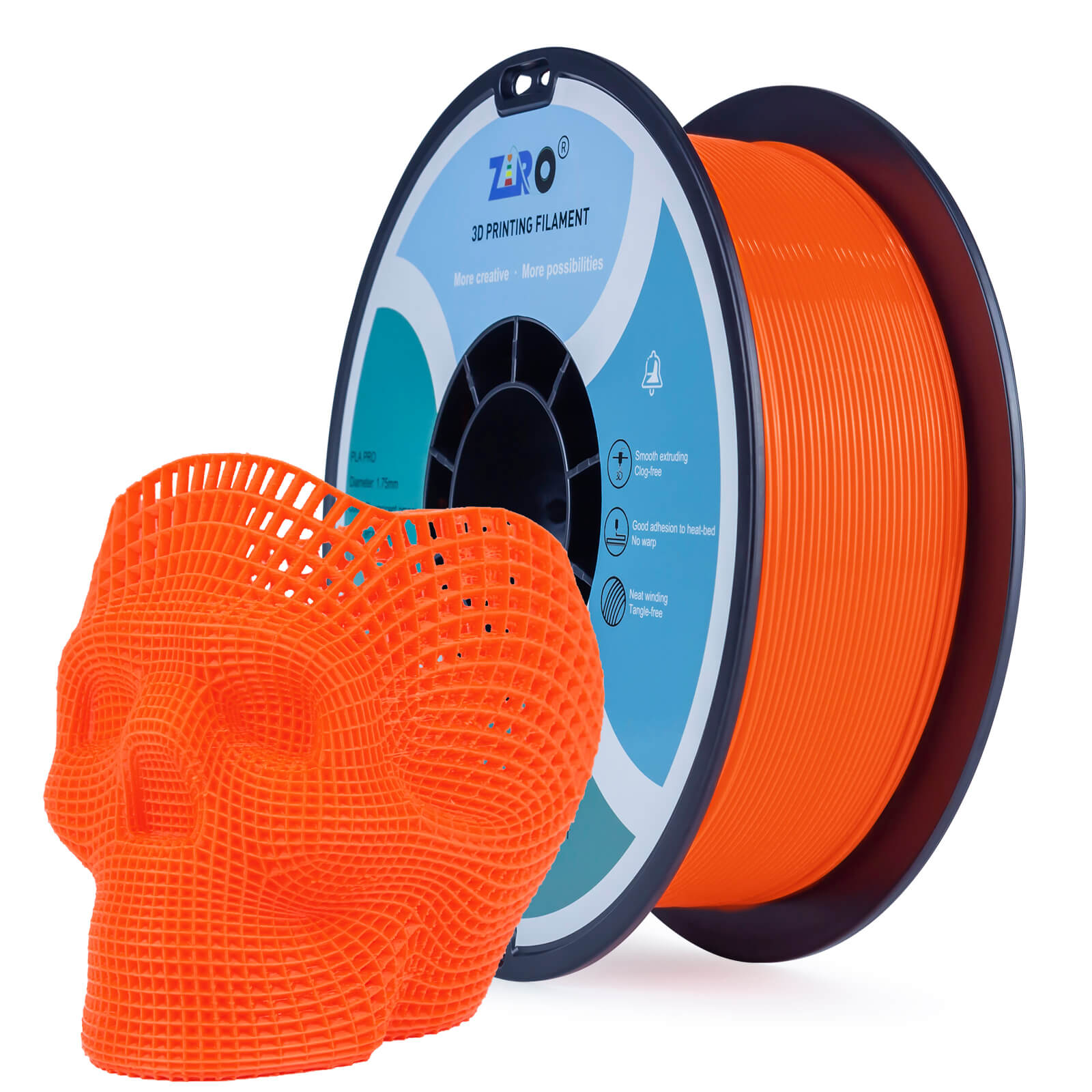 ZIRO Fluorescence PLA Filament 1.75mm, Fluo Orange – ZIRO 3D