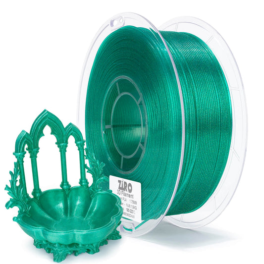ZIRO Iridescent Series PLA Twinkle Effect Filament 1.75mm 1kg/2.2lb Spool , Lake Green