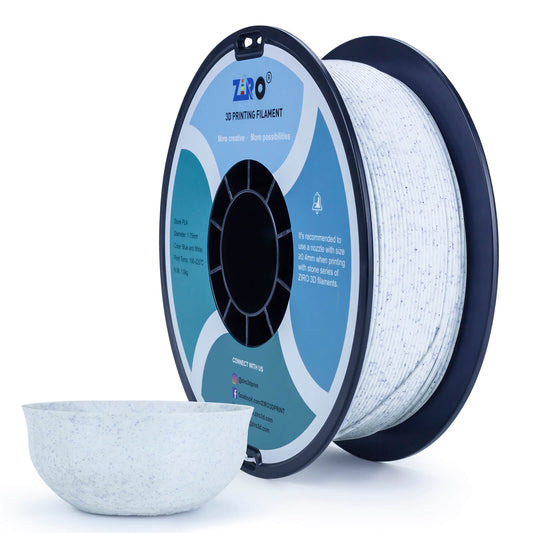 ZIRO Stone PLA Filament 1.75mm, Blue and White