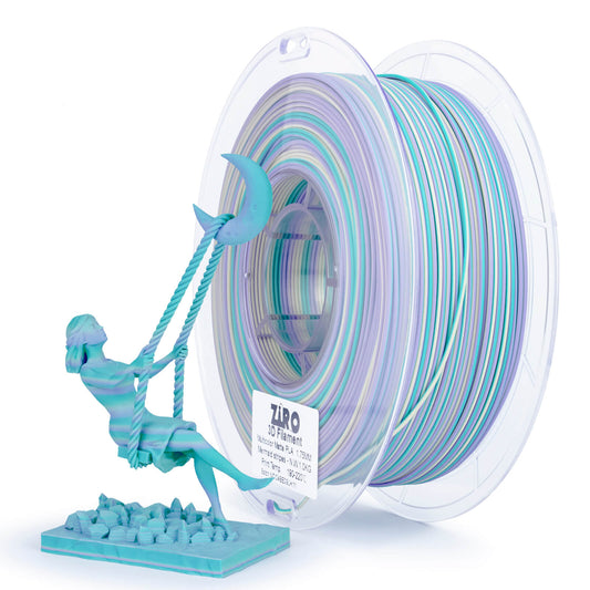 ZIRO Stripes Matte PLA Fast Color Change Filament 1.75mm 1kg/2.2lb Spool , Mermaid Stripes