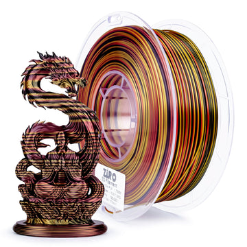 ZIRO Stripes Silk PLA Glossy Multicolors Filament 1.75mm 1kg/2.2lb Spool , Gilded Stripes