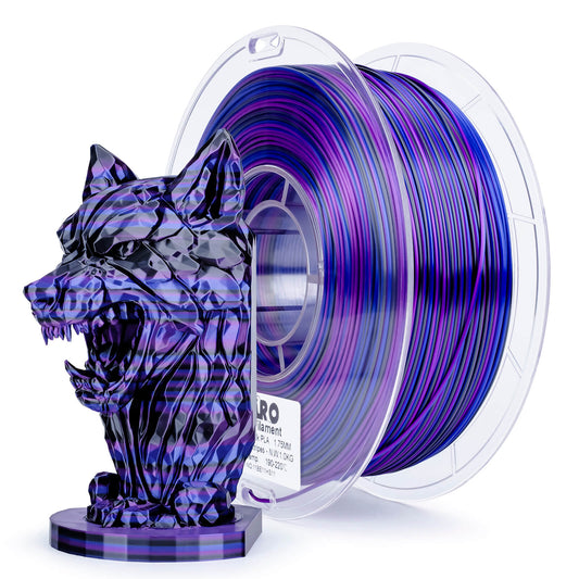 ZIRO Stripes Silk PLA Glossy Multicolors Filament 1.75mm 1kg/2.2lb Spool , Nocturne Stripes