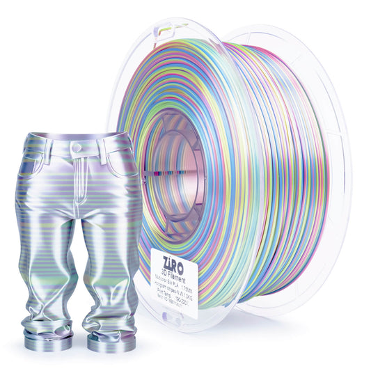 ZIRO Stripes Silk PLA Glossy Multicolors Filament 1.75mm 1kg/2.2lb Spool , Hologram Stripes