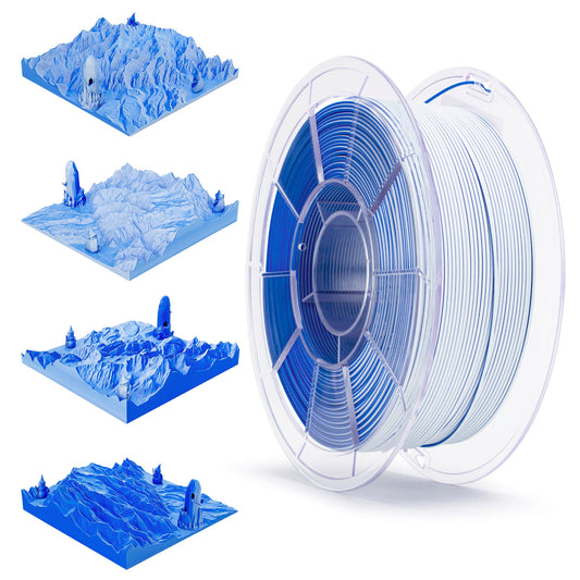 ZIRO Tri-color Matte PLA Filament 1.75mm, Snow Mountain