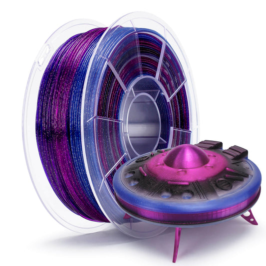 ZIRO Fast Gradient Twinkling Translucent PLA Filament 1.75mm, Galaxy