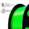 ZIRO Translucent PLA Filament 1.75mm, Translucent Fluo Green