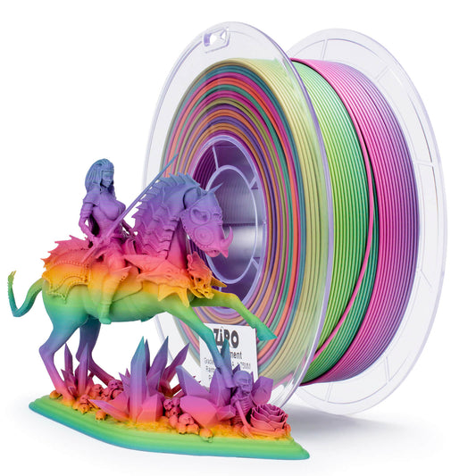 ZIRO Fast Gradient Matte PLA Filament 1.75mm, Rainbow Blaze