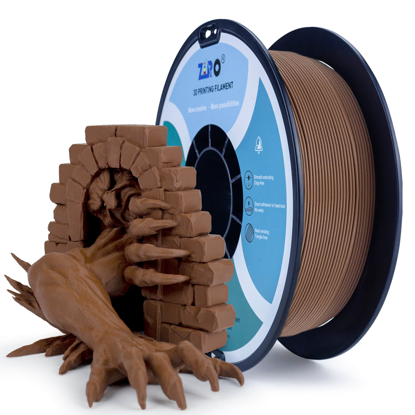 ZIRO Matte PLA Filament 1.75mm, Chocolate – ZIRO 3D