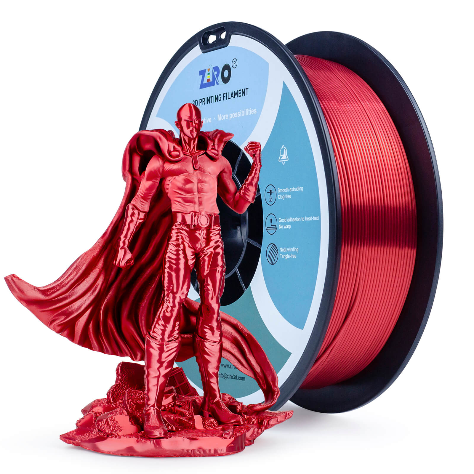 ZIRO Silk PLA Filament 1.75mm, Red – ZIRO 3D