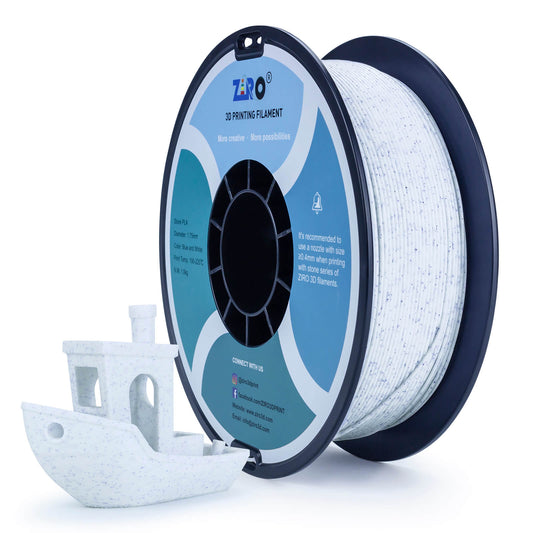 ZIRO Stone PLA Filament 1.75mm, Blue and White