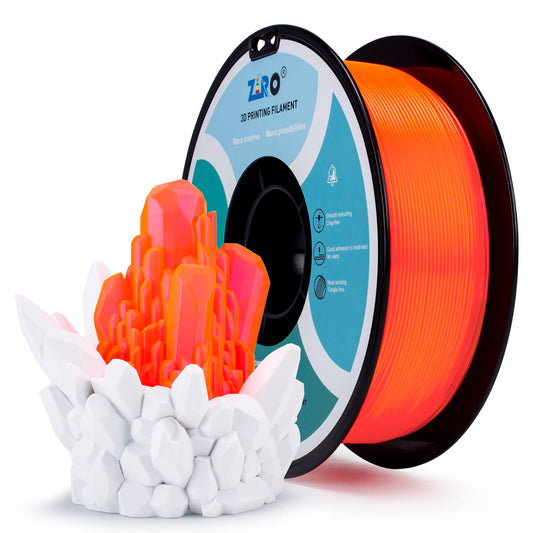 ZIRO Translucent PLA Filament 1.75mm, Translucent Living Coral