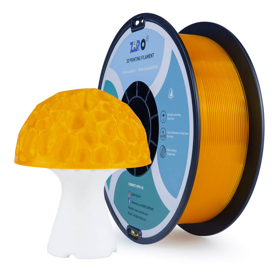 ZIRO Translucent PLA Filament 1.75mm, Translucent Orange