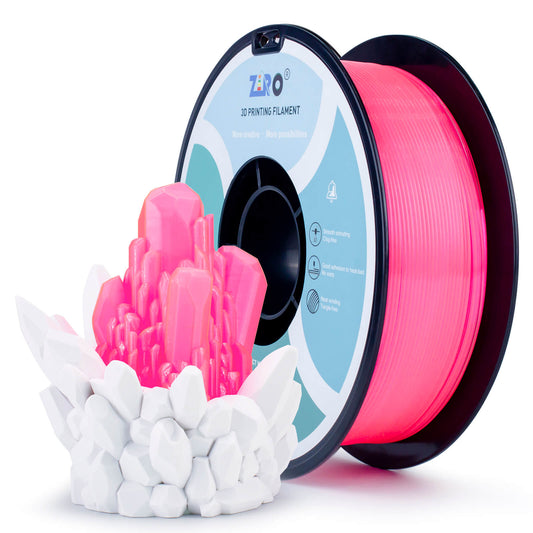 ZIRO Translucent PLA Filament 1.75mm, Translucent Pink