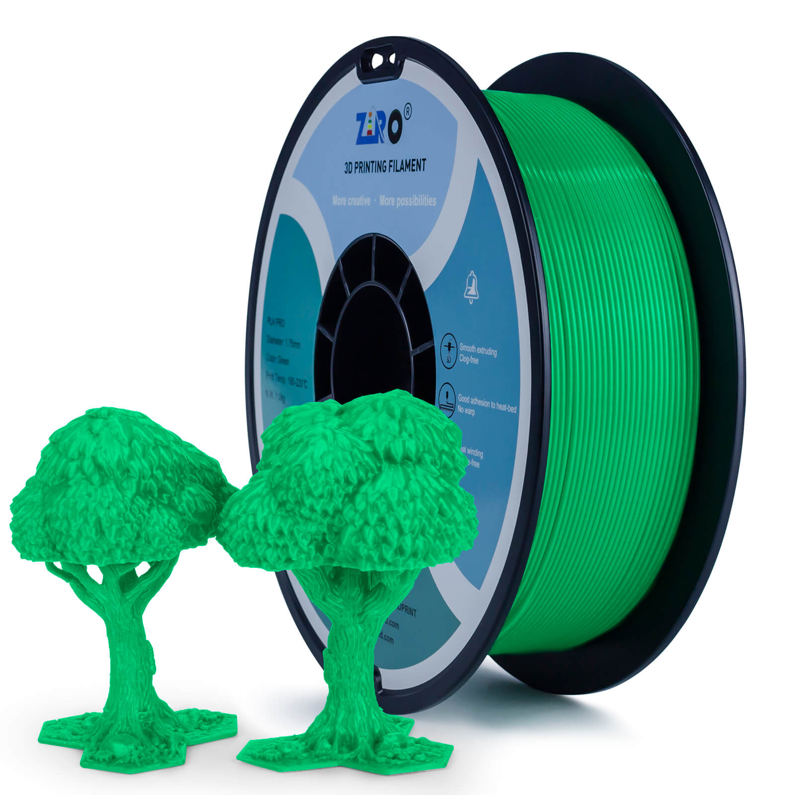 ZIRO PLA PRO Basic Color Series Filament 1.75mm, Green – ZIRO 3D