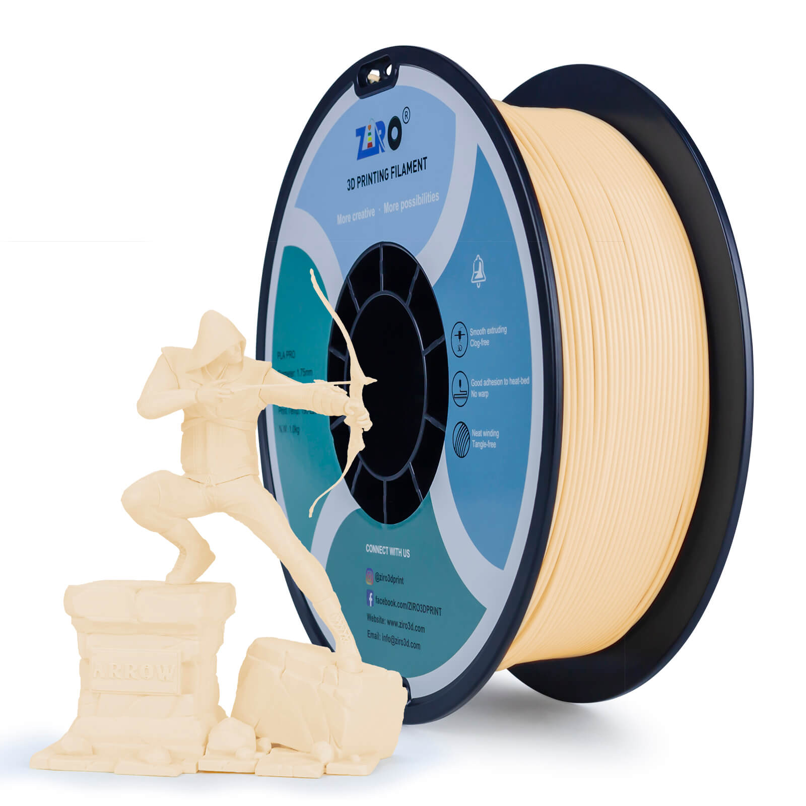 ZIRO PLA PRO Basic Color Series Filament 1.75mm, Skin – ZIRO 3D